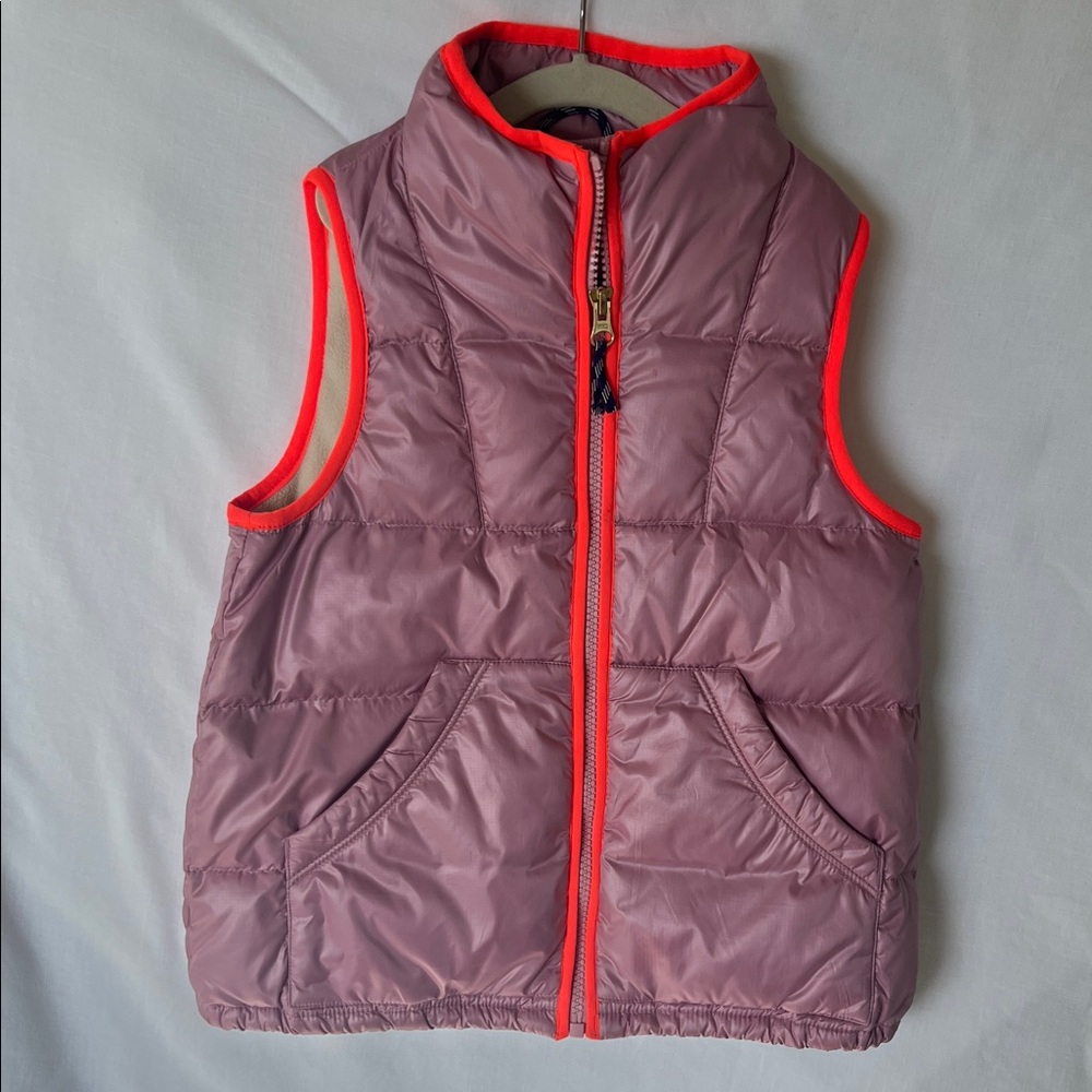 J Crew Crewcuts Girls Pink Fleece Lined Puffer Vest